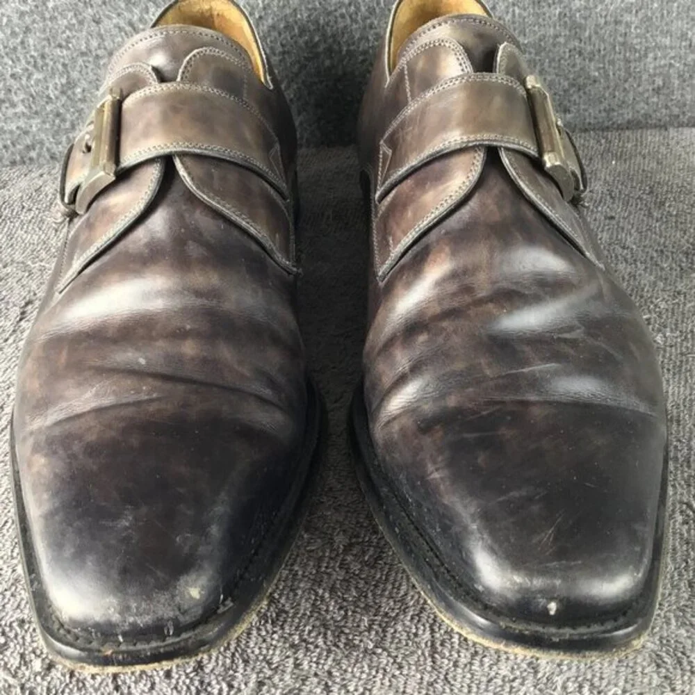 Magnanni Marco Men's Leather Monk Strap Slip‎ On Oxfords Dress Shoes Size 9M
